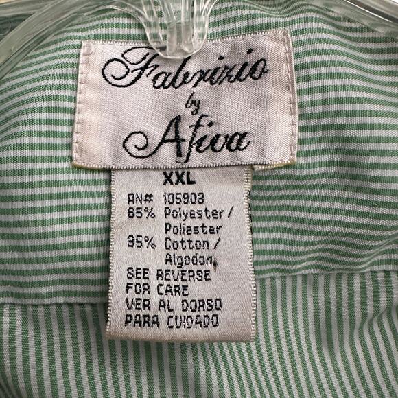 Fabrizio by Ativa Womens Shirt Size XXL Green Stripe Vintage Y2K Butterflies - Picture 3 of 7